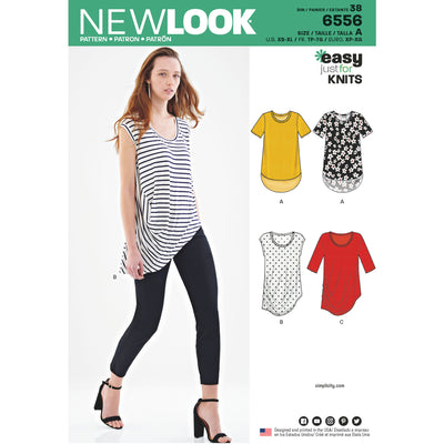 6556 New Look Pattern 6556  Women's Easy Knit Tops