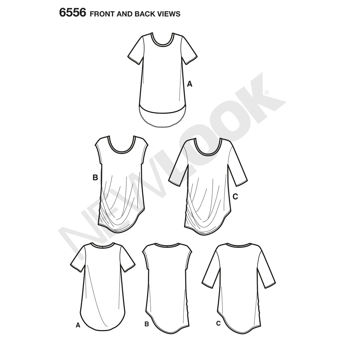 6556 New Look Pattern 6556  Women's Easy Knit Tops