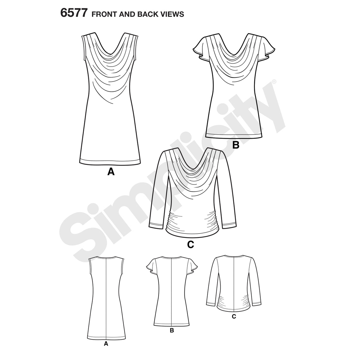 6577 New Look Pattern 6577 Misses' Knit Tops