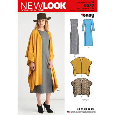 6573 New Look Pattern 6573 Misses' Dress and Wrap