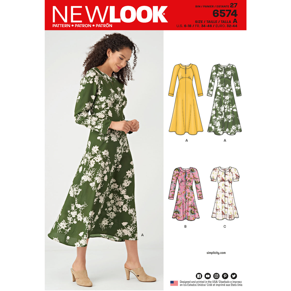6574 New Look Pattern 6574 Misses' Dresses