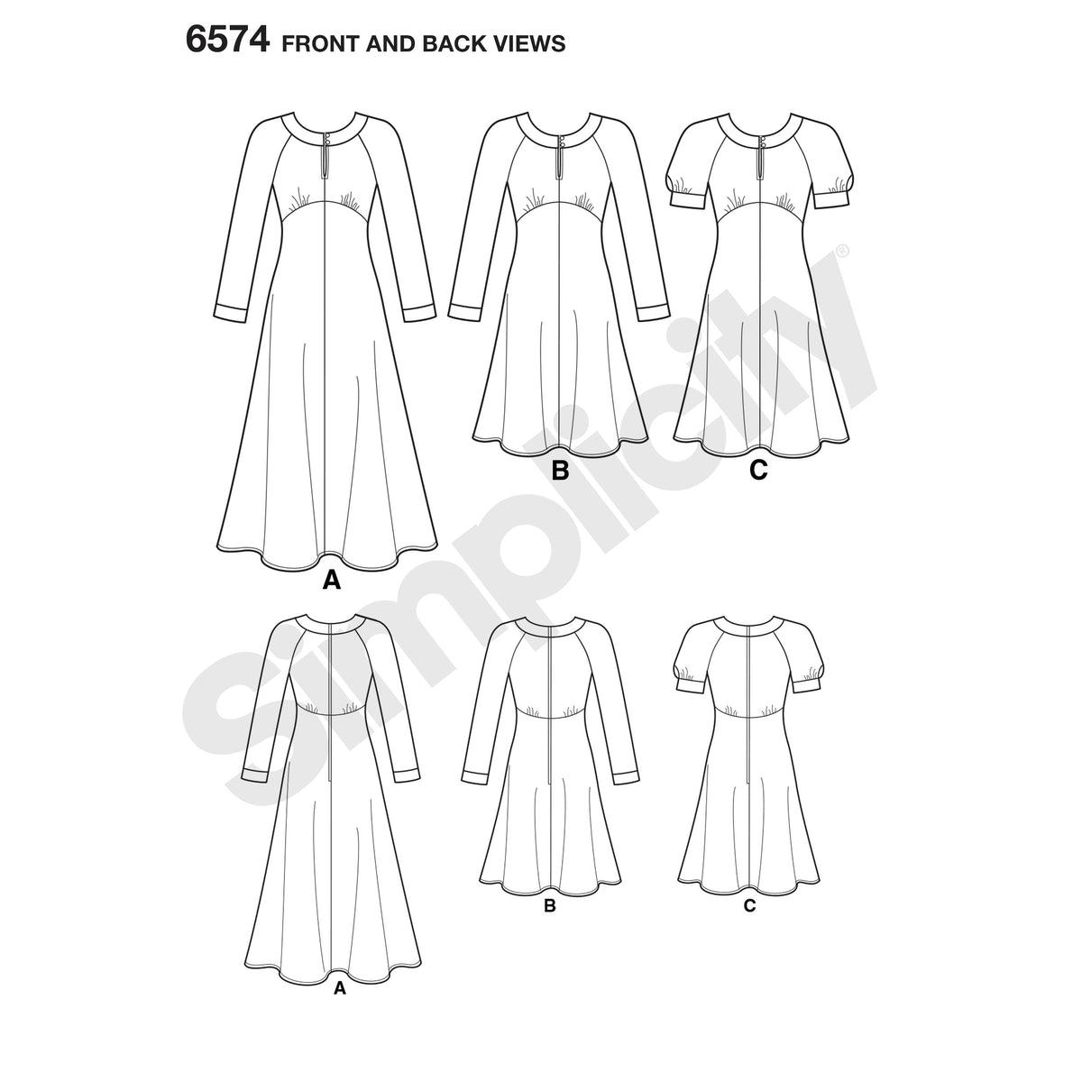6574 New Look Pattern 6574 Misses' Dresses