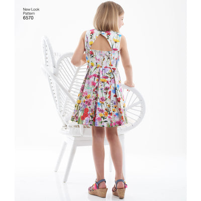 6570 New Look Pattern 6570 Girl's Dress in Two Lengths