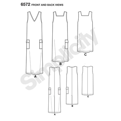 6572 New Look Pattern 6572 Misses' Jumper Dress