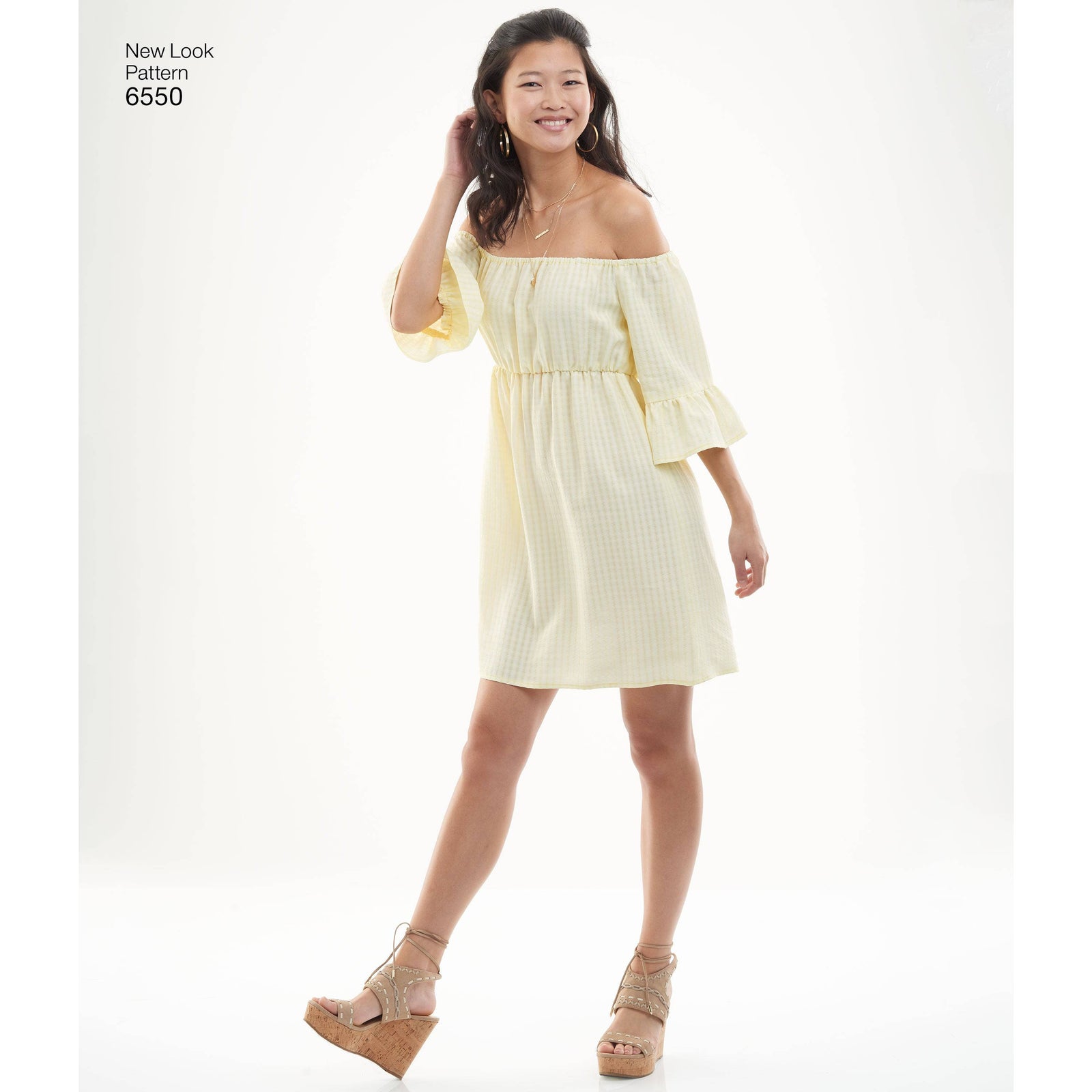 6550 New Look Pattern 6550 Women's Off Shoulder Dress