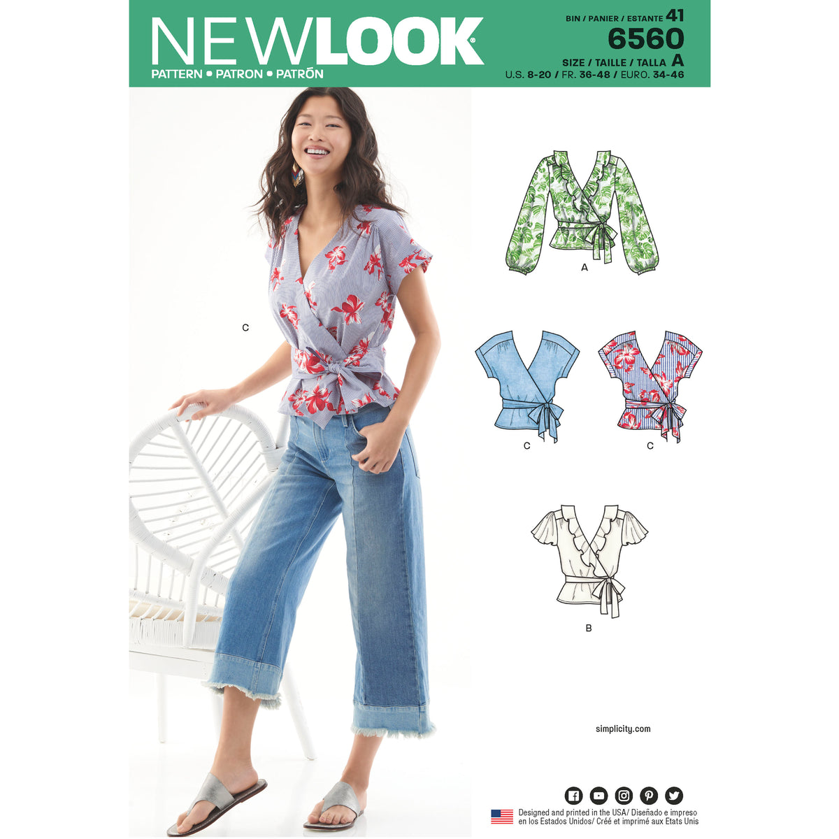 6560 New Look Pattern 6560 Women's Wrap Tops
