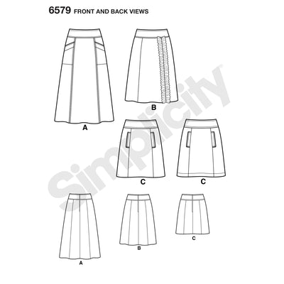 6579 New Look Pattern 6579 Misses' Skirts