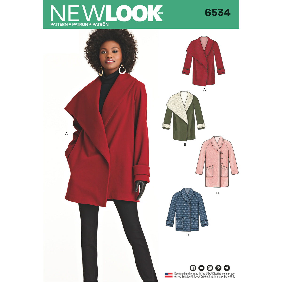6534 New Look Pattern 6534 Women's Coats