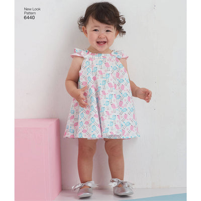 6440 Babies' Romper and Sundress with Panties