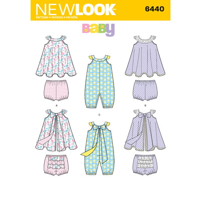 6440 Babies' Romper and Sundress with Panties