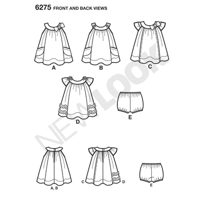 6275 Babies' Dress and Panties