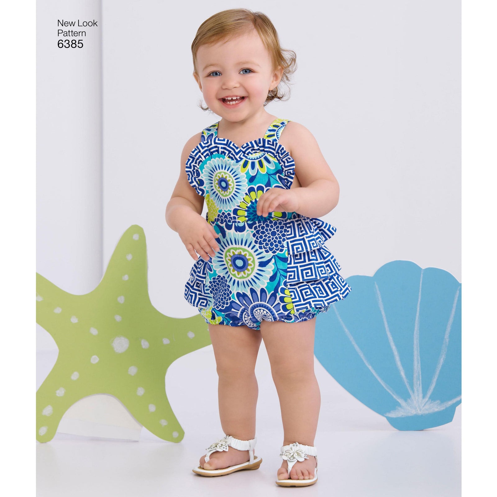 6385 Babies' Dress, Romper and Panties