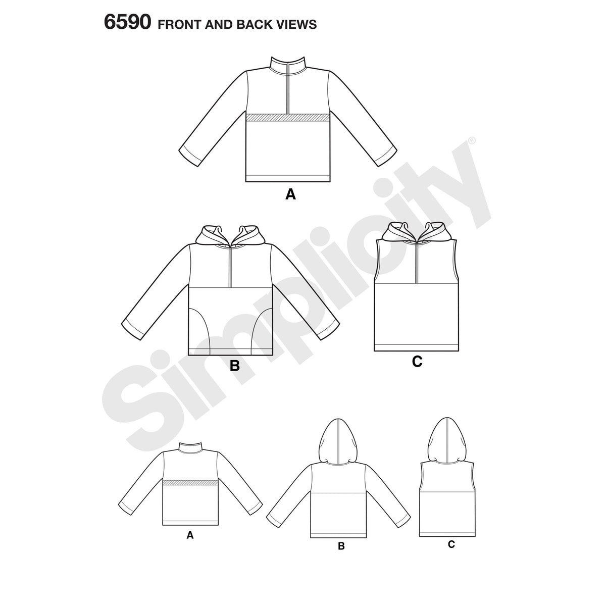 6590 New Look Pattern 6590 Child's Pullover Vest or Top