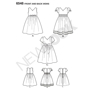 6548 New Look Pattern 6548 Child's Party Dress