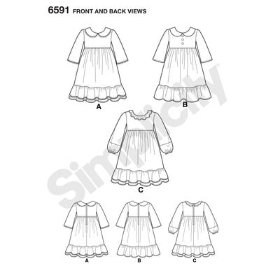 6591 New Look Pattern 6591 Child's Dress