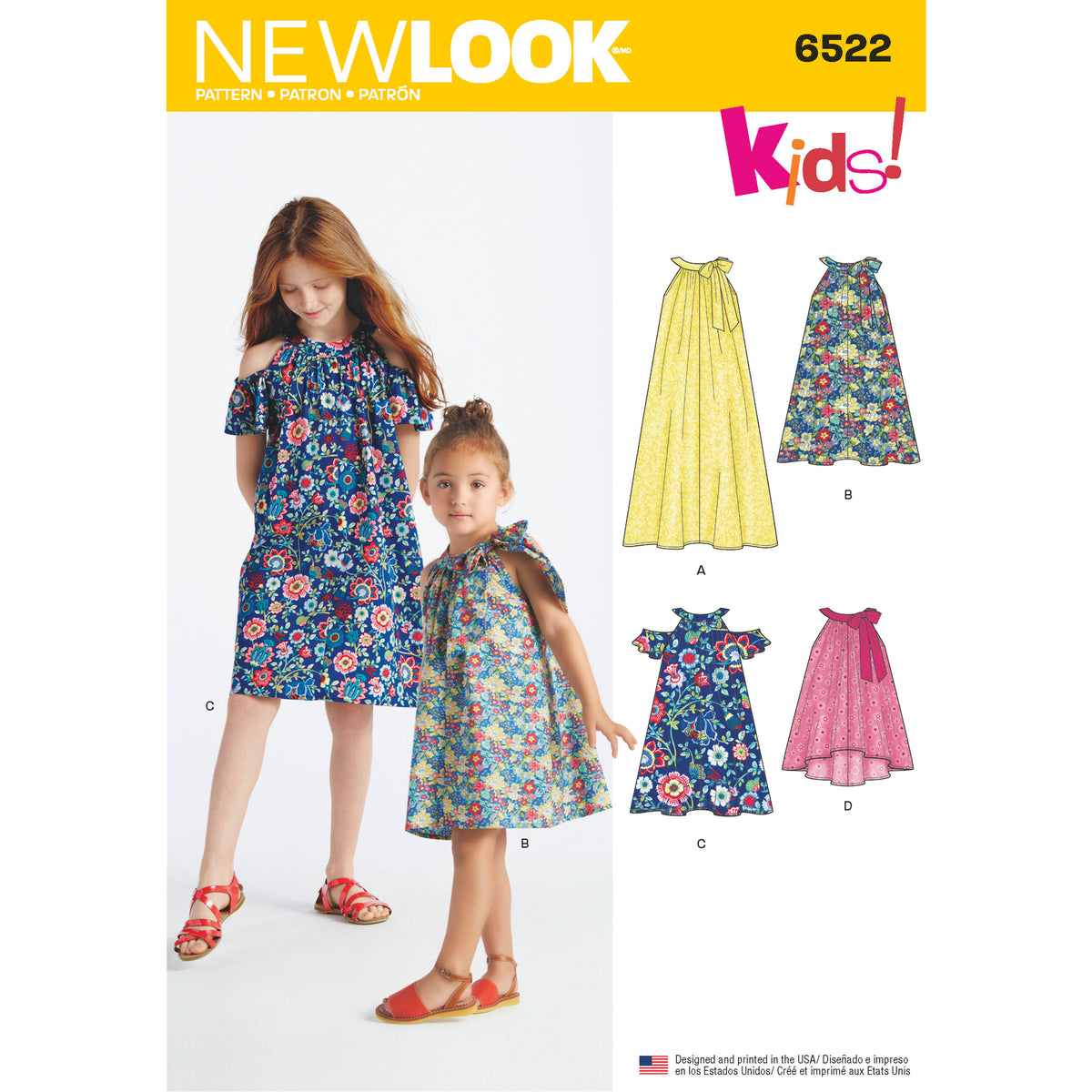 6522 New Look Pattern 6522 Child's and Girls' Dresses and Top
