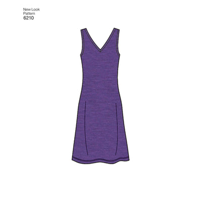 6210 Misses' Knit Dress in Two Lengths