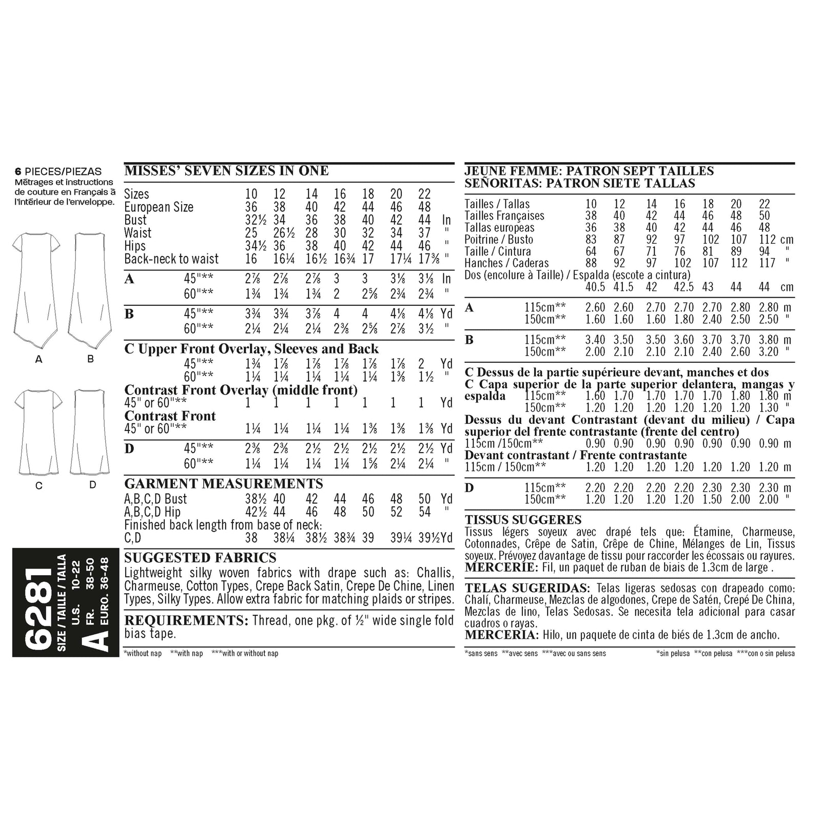 6281 Misses' Pullover Dress in Two Lengths