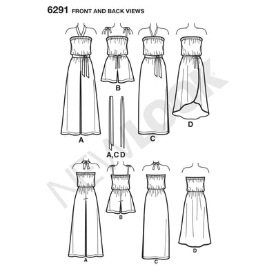 6291 Misses' Jumpsuit & Dress Each in Two Lengths