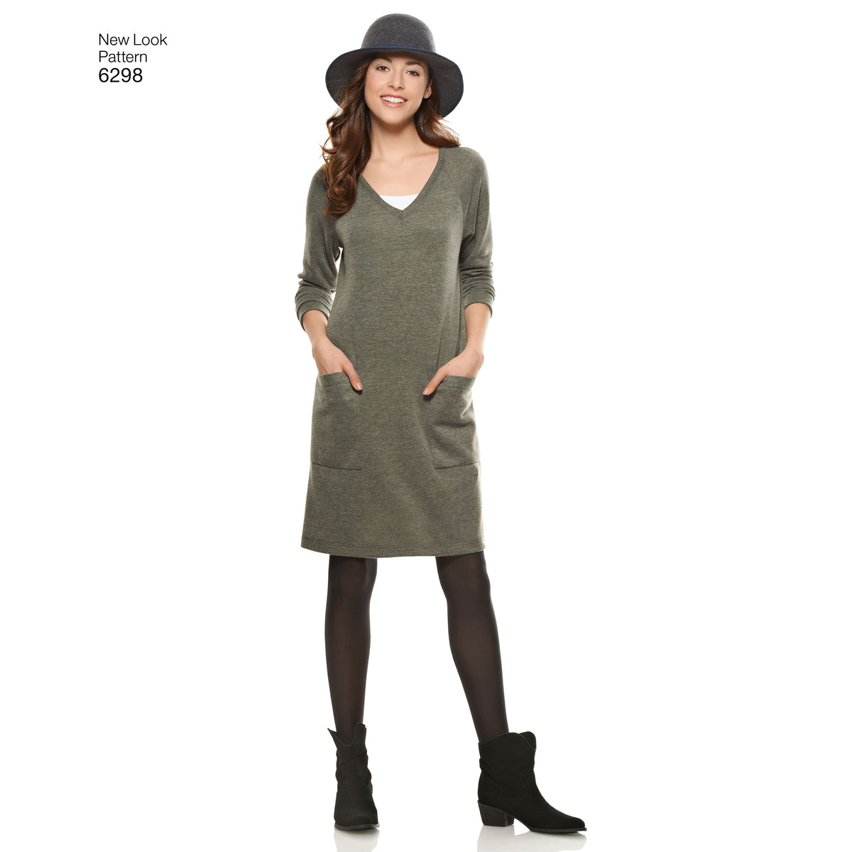 6298 Misses' Knit Dress with Neckline & Length Variations