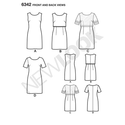 6342 Misses' Dress with or without Overbodice