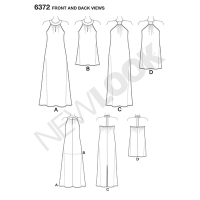 6372 Misses' Dresses Each in Two Lengths