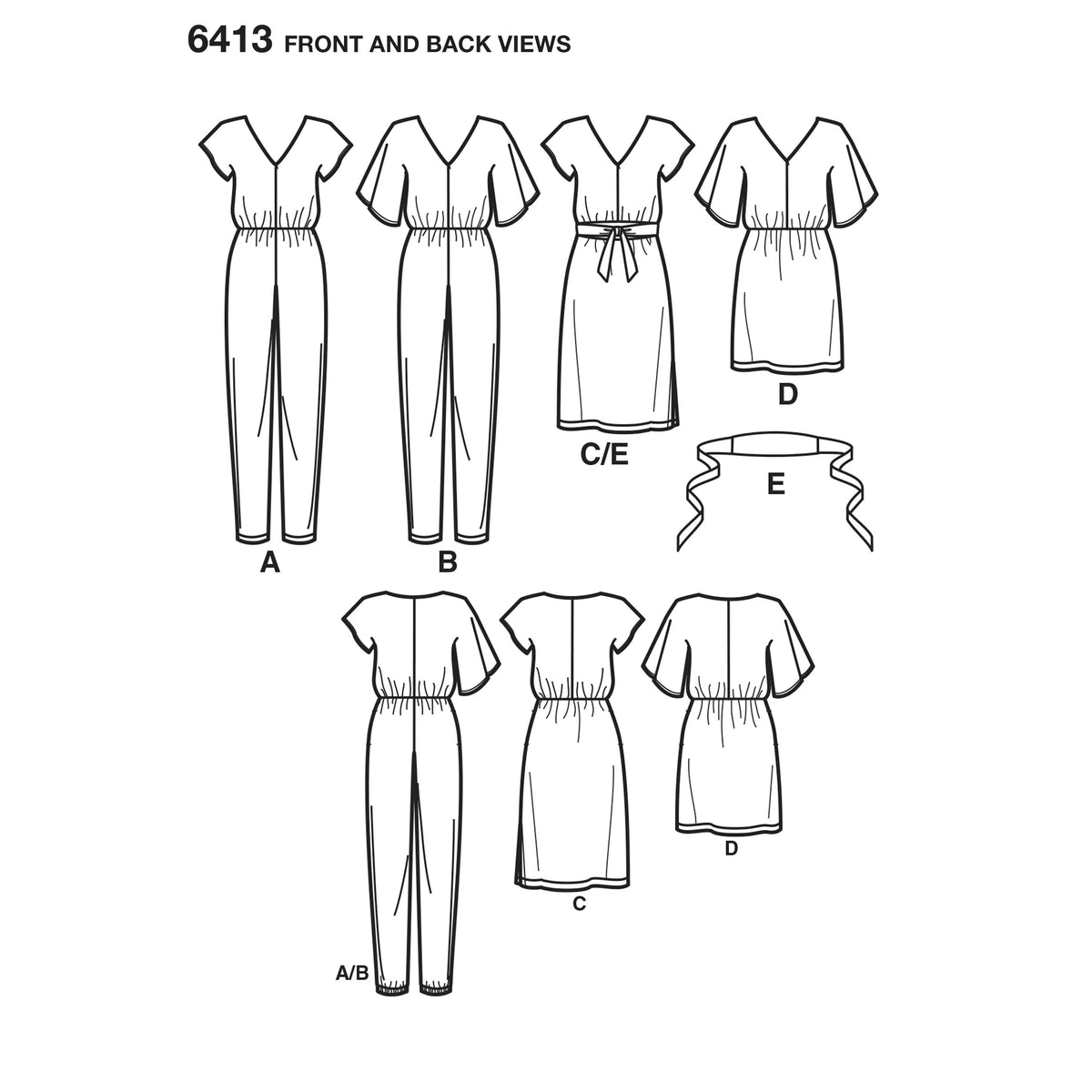 6413 Misses' Jumpsuit and Dress in Two Lengths
