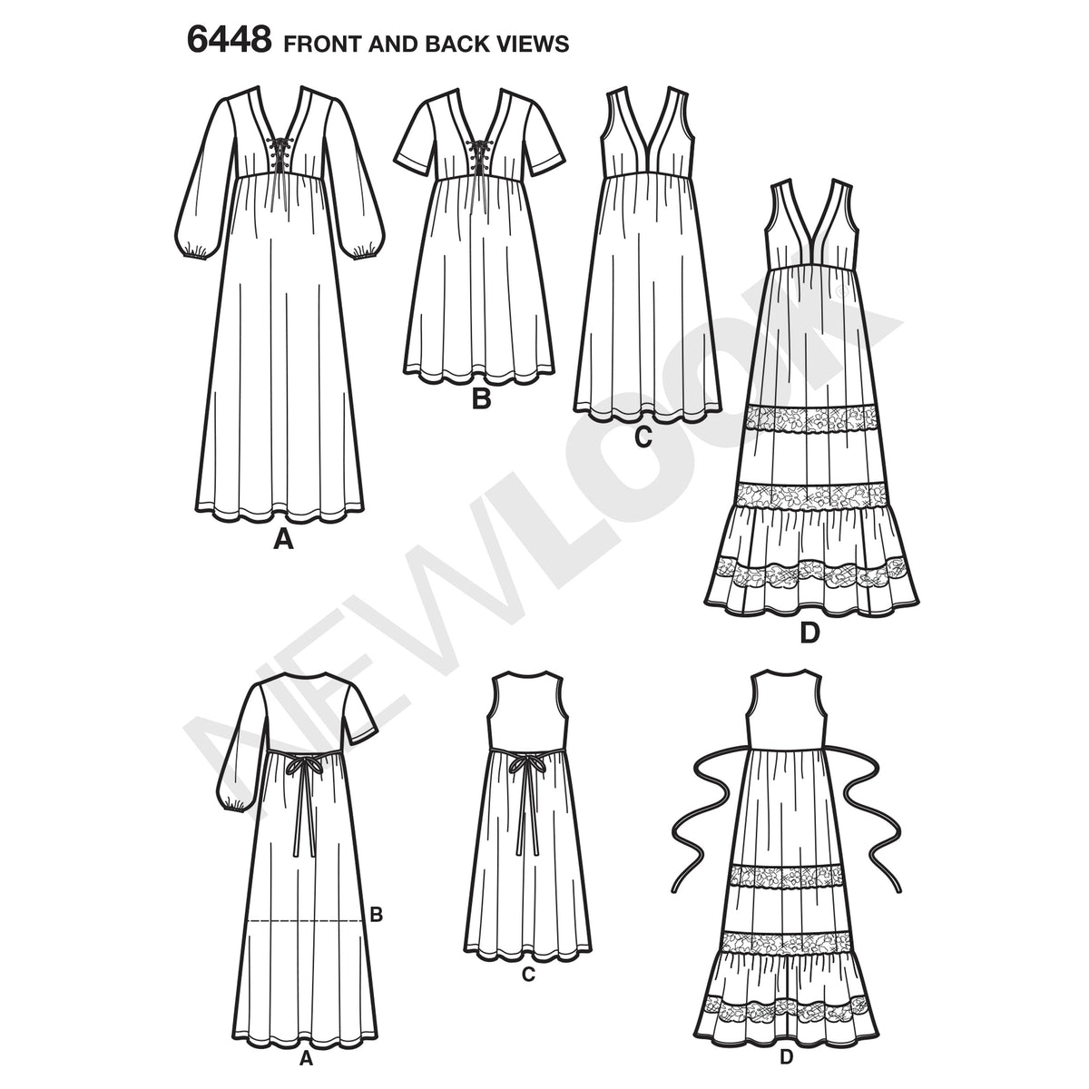6448 Misses' Easy V-Neck Dresses