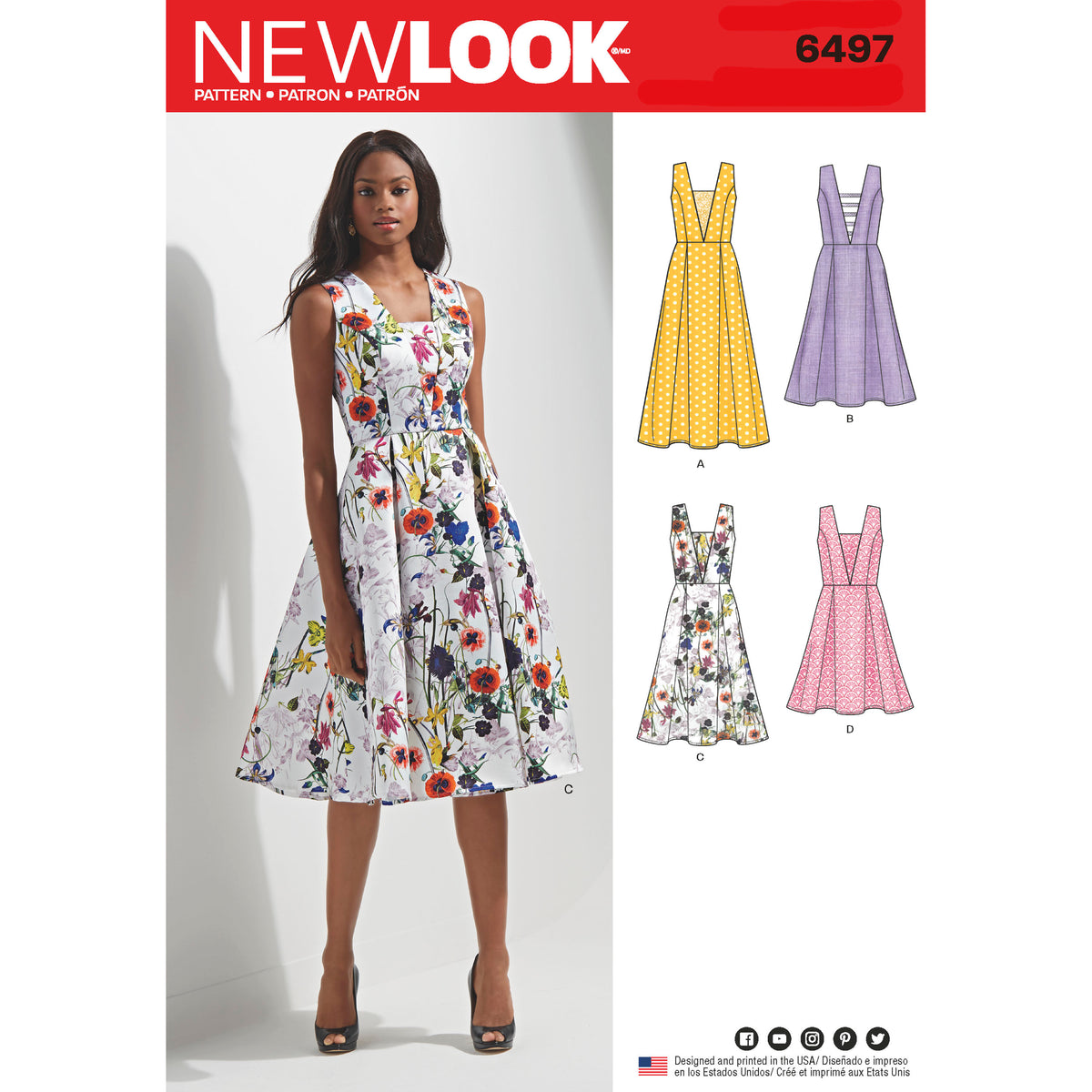 6497 New Look Pattern 6497 Misses Dress with Bodice and Length Variations
