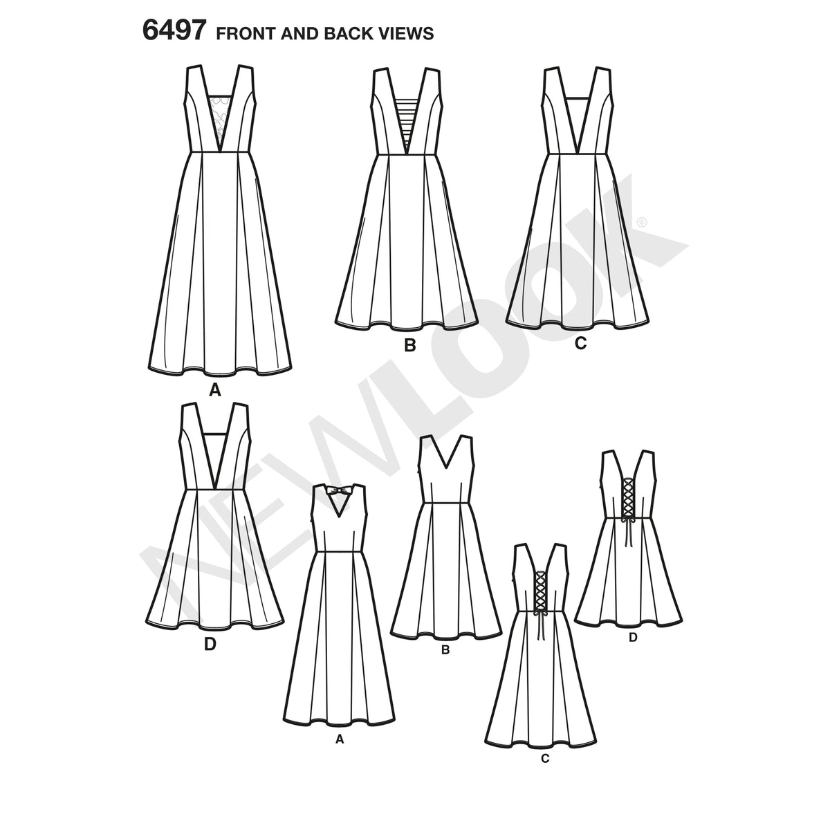 6497 New Look Pattern 6497 Misses Dress with Bodice and Length Variations