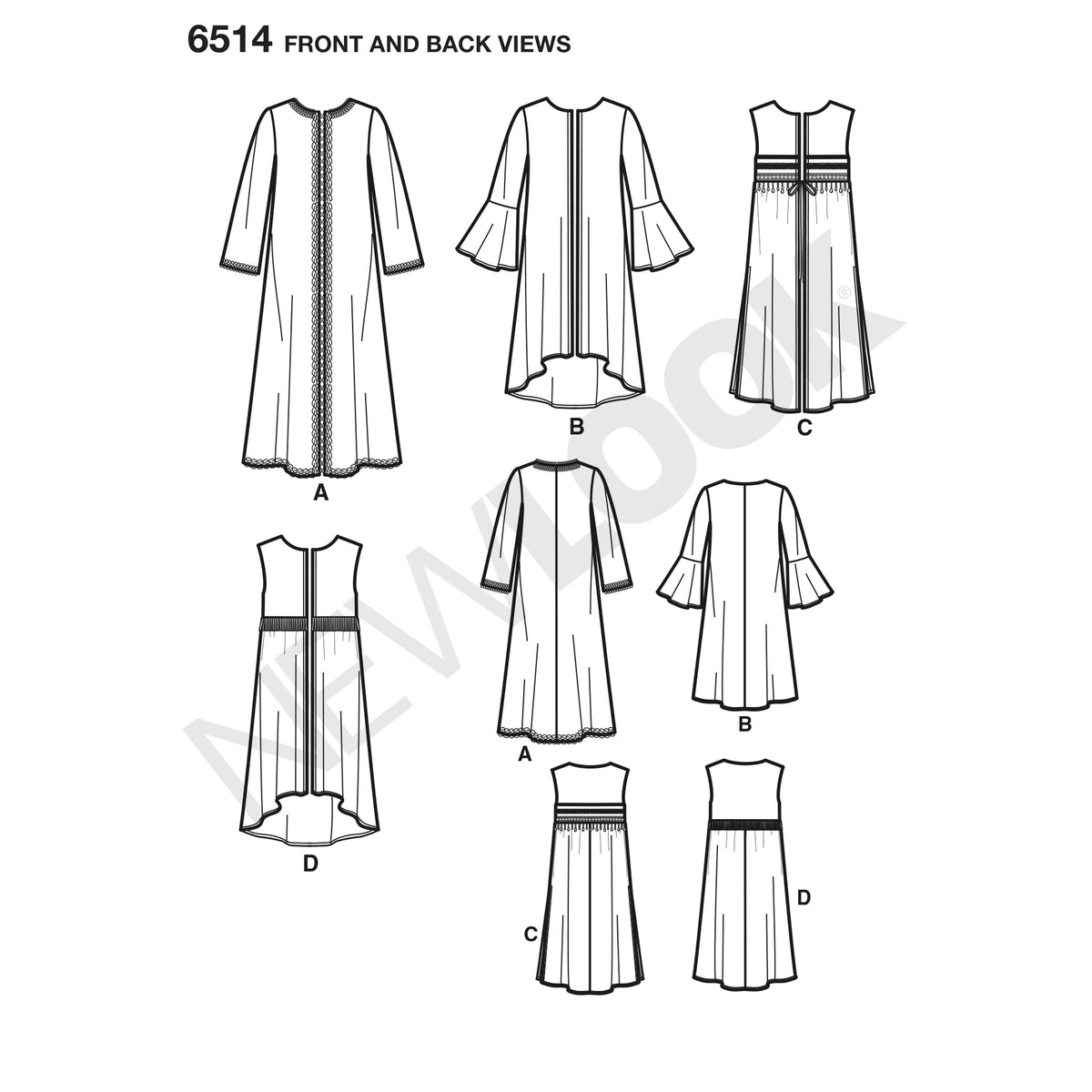 6514 New Look Pattern 6514 Women’s   Coat or Vest with Sleeve and Length Variations