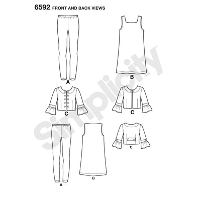 6592 New Look Pattern 6592 Girl's Sportswear
