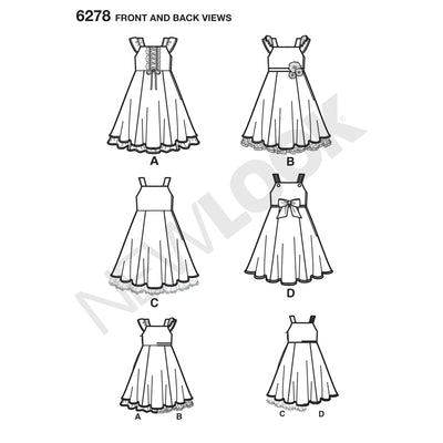 6278 Child's Dress with Trim Variations