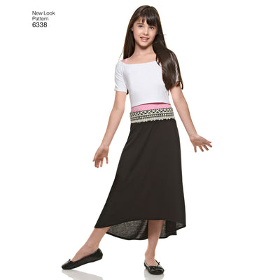 6338 Girl's Easy Skirts and Knit Skirts