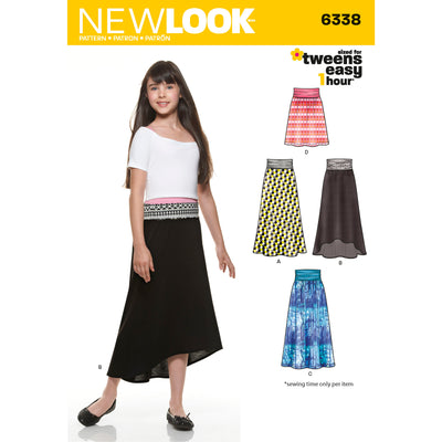 6338 Girl's Easy Skirts and Knit Skirts