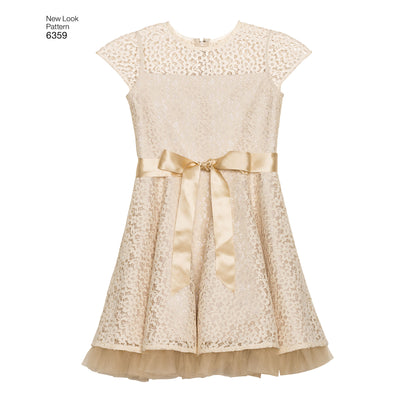 6359 Child's Dresses with Lace and Trim Details