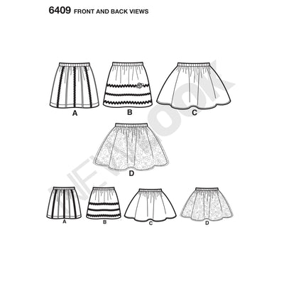 6409 Child's Pull-On Skirts