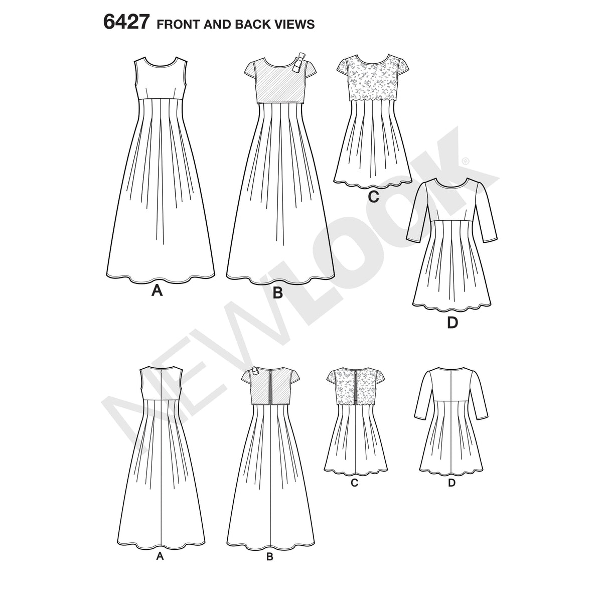 6427 Girls' Dress in Two Lengths
