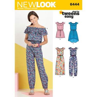 6444 Girl's Dress and Jumpsuit in Two Lengths
