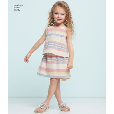 6465 Child's Easy Top, Skirt and Shorts