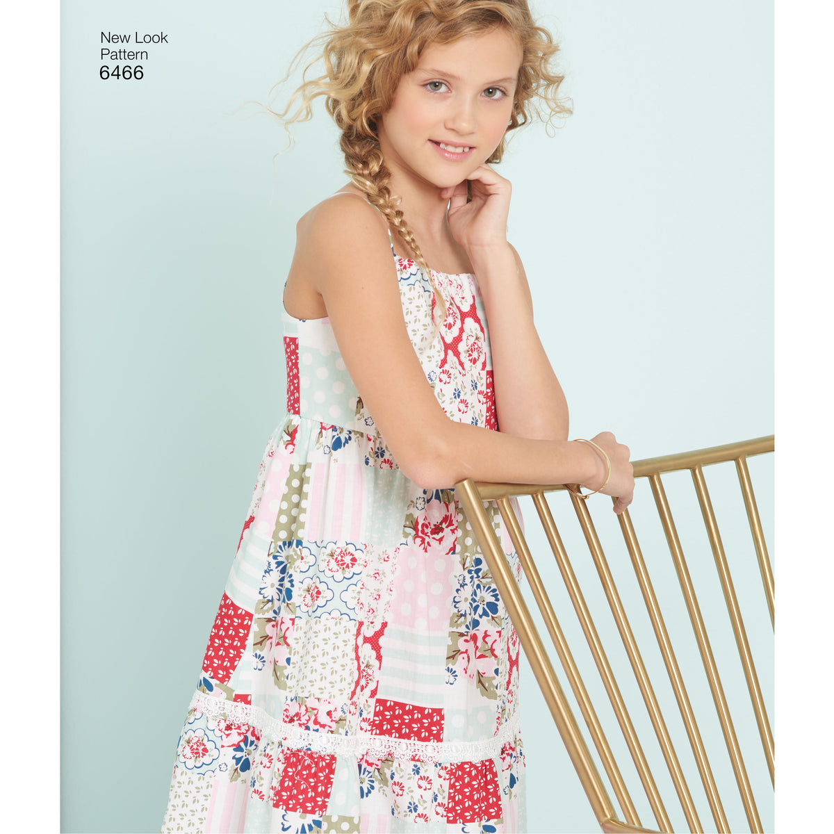 6466 Girls' Dresses with Trim, Bodice and Lace Variations