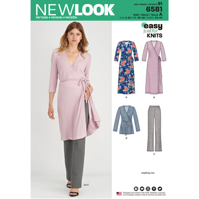 6581 New Look Pattern 6581 Misses' Easy Knit Sportswear