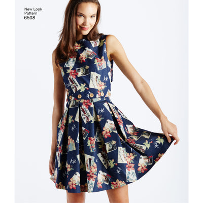 6508 New Look Pattern 6508 Women’s   Dress with Open or Closed Back Variations