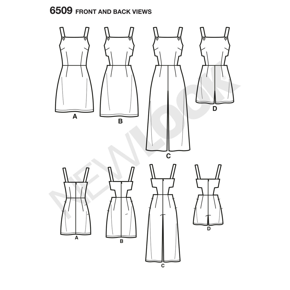 6509 New Look Pattern 6509 Women’s   Jumper, Romper, and Dress with Bodice Variations