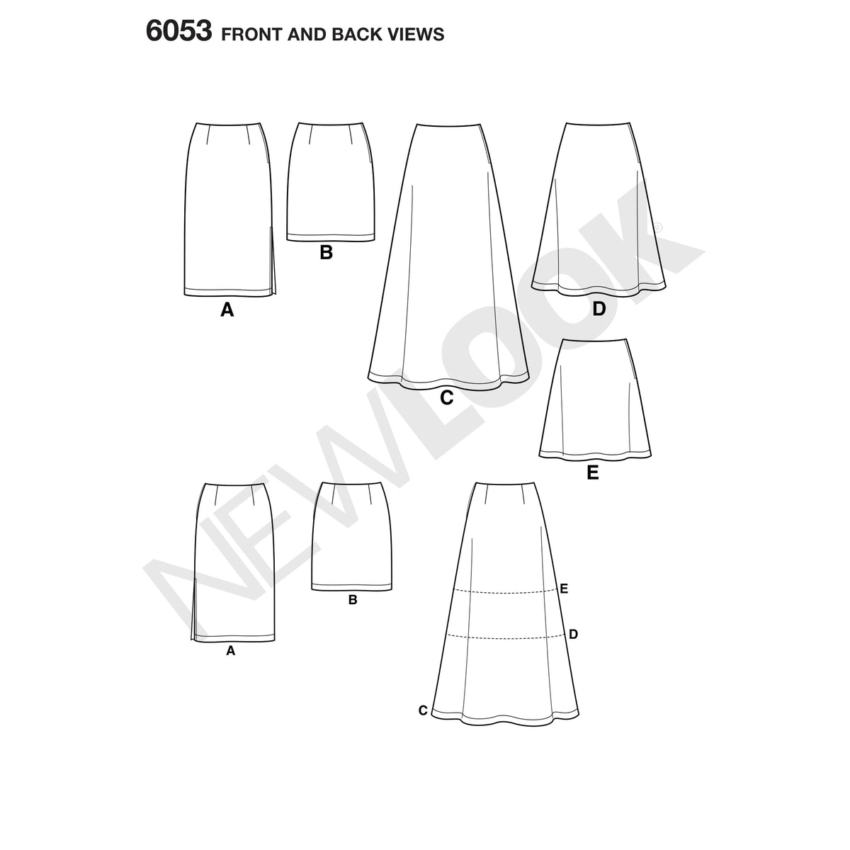 6053 Misses' Skirts