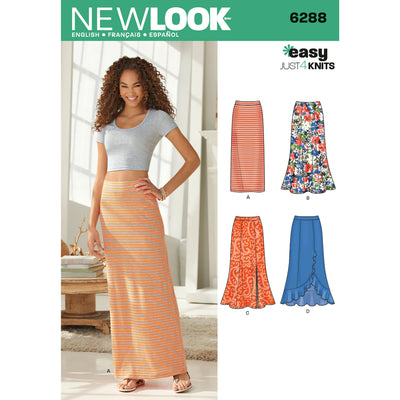 6288 Misses' Pull on Knit Skirts