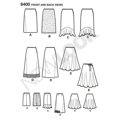 6400 Misses' Skirts in Various Styles