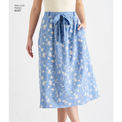 6437 Misses' Skirt in Two Lengths with Fabric Variations