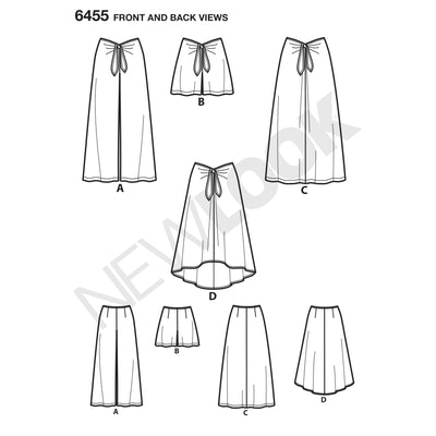 6455 Misses' Tie Front Pants, Shorts and Skirts