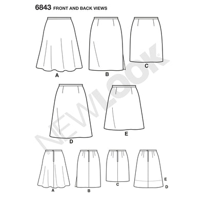 6843 Misses Skirts
